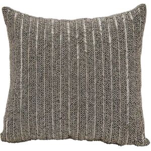 Michael Amini Beaded Stripes Throw Pillow, Grey, 18X18