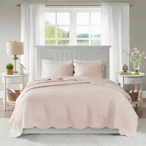 Madison Park Marino 3-piece Quilted Coverlet Set, Pink, King