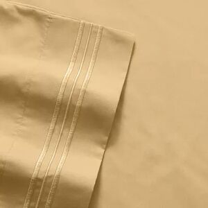 Sweet Home Collection 1500 Thread Count Deep Pocket Sheet Set, Lt Brown, CKING SET