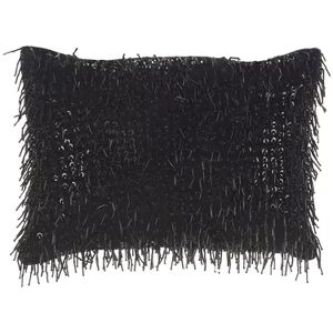 Mina Victory Luminescence Beaded Tassels Throw Pillow, Black, 10X14