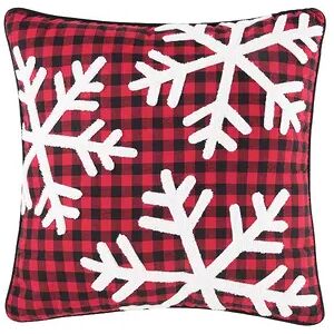 C&F Home Woodford Snowflakes Throw Pillow, Red, 18X18