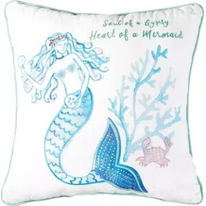 C&F Home Mermaid Saying Throw Pillow, White, 18X18