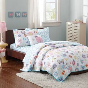 Zone Mi Zone Kids Butterfly Bonanza Reversible Coverlet Set with Sheets, Multicolor, Twin