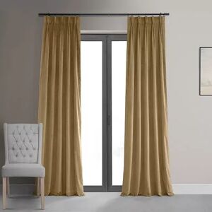 EFF Blackout 1-Panel Velvet Window Curtain, Gold, 25X120