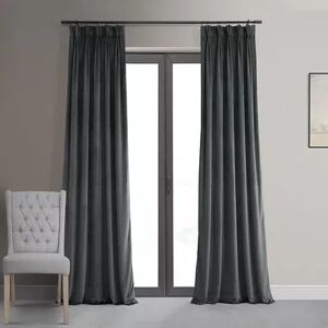 EFF Blackout 1-Panel Velvet Window Curtain, Grey, 25X84