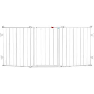 Regalo Flexi Gate Extra Wide Configurable Metal Walk Through Safety Baby Gate, Multicolor