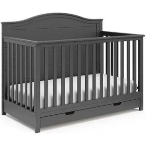 Graco Storkcraft Moss 4-in-1 Convertible Crib with Drawer, Grey