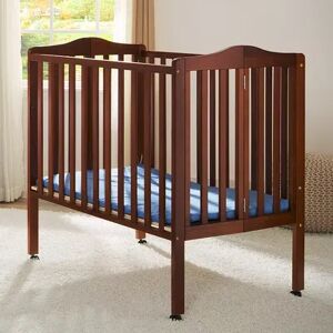 Delta Children Portable Folding Crib With Mattress, Brown