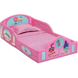 Delta Children DreamWorks Trolls World Tour Plastic Sleep & Play Toddler Bed, Pink