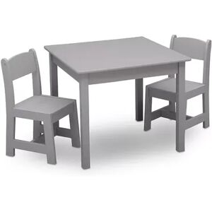 Delta Children MySize Kids Wood Table and Chair Set - 2 Chairs Included, Grey