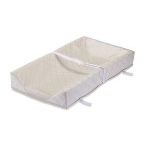 LA Baby Jacquard 3-Sided Changing Pad, White, Medium