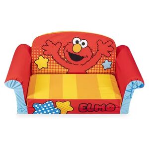 Marshmallow Furniture Children's 2 in 1 Flip Open Kids Sofa, Sesame Street Elmo, Multicolor