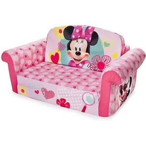 Marshmallow Furniture 2-in-1 Kids Flip Open Sofa Furniture Couch, Minnie Mouse, Med Pink