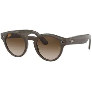 RW400348 Round 48mm Smart Glasses with Ray-Ban Stories, Brown