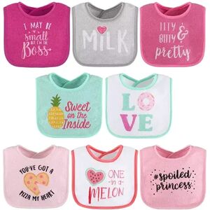 The Peanutshell 8-Pack Sayings Terry Bibs, Size: Large, Multicolor