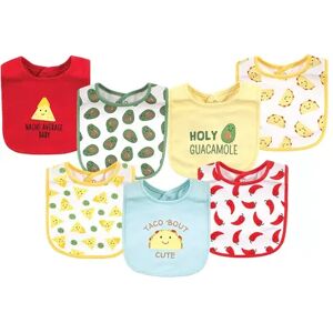 Hudson Baby Infant Girl Cotton Bibs, Tacos, One Size, Brt Red