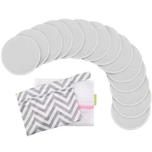 KeaBabies 14pk Reusable Nursing Pads for Breastfeeding, 4-Layers Organic Nipple Pads, Washable Breast Pads (Cool Gray), Grey
