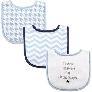 Luvable Friends Baby Boy Cotton Drooler Bibs with Fiber Filling 3pk, Thank Heaven Boys, One Size, Brt Blue