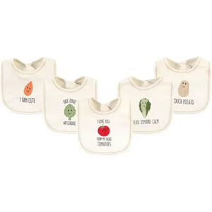 Touched by Nature Baby Organic Cotton Bibs 5pk, Tomatoes, One Size, Brt Red