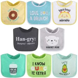 The Peanutshell 8-Pack Terry Bibs, Size: Large, Multicolor