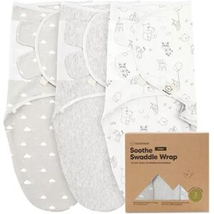 KeaBabies 3pk Baby Swaddle Sleep Sacks with Zipper, Newborn Swaddle Sack 0-3 Months, Wearable Blanket Baby, Infant Unisex, Grey