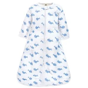 Hudson Baby Infant Boy Long Sleeve Muslin Sleeping Bag, Wearable Blanket, Sleep Sack, Blue Whale, Infant Boy's, Size: 0-6 Months, Brt Blue