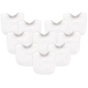Luvable Friends Baby Cotton Terry Bibs 10pk, White, One Size