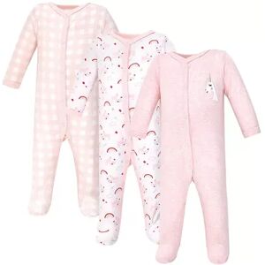 Luvable Friends Baby Girl Cotton Snap Sleep and Play 3pk, Unicorn, Infant Girl's, Size: 3-6 Months, Med Pink
