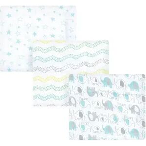 Luvable Friends Unisex Baby Muslin Cotton Swaddle Blanket, Basic Elephant, One Size, Brt Blue