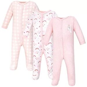 Luvable Friends Baby Girl Cotton Snap Sleep and Play 3pk, Unicorn, Infant Girl's, Size: 0-3 Months, Med Pink