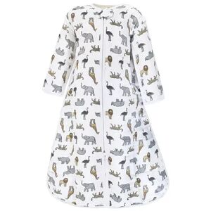 Hudson Baby Unisex Baby Long Sleeve Muslin Sleeping Bag, Wearable Blanket, Sleep Sack, Modern Safari, Infant Unisex, Size: 18-24MONTH