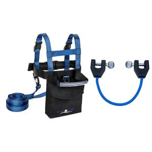 Lucky Bums Kids Ski Harness Trainer & Easy Wedge Bungee Cord Tip Connector, Blue, Brt Blue