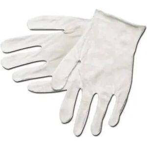 MCR Safety 8600C Mens Inspectors Lightweight Reversible & Unhemmed Lisle Gloves - White, Large, Multicolor