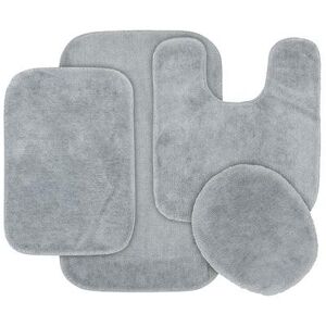 Garland Rug Garland Deco Nylon 4-piece Bath Rug Set, Grey, 4 PC SET