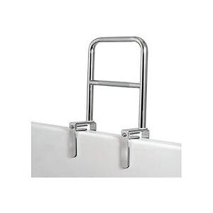 Carex Dual Level Bathtub Rail with Chrome Finish - Bathtub Grab Bar Safety Bar For Seniors and Handicap - For Assistance Getting In and Out of Tub,