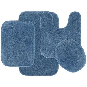 Garland Rug Garland Deco Nylon 4-piece Bath Rug Set, Blue, 4 PC SET