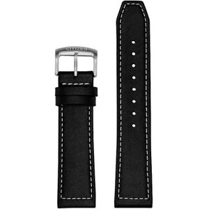 Citizen CZ Smart Men's 22mm Black Leather & Stainless Steel Smart Watch Replacement Strap