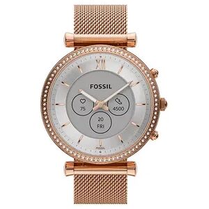 Fossil Women's Hybrid Rose Gold Tone Mesh Smart Watch, Pink, Large
