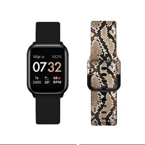 KENDALL & KYLIE KENDALL + KYLIE Women's Smart Watch with Black/Python Print Straps, Medium