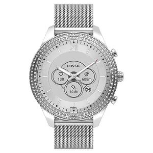 Fossil Women's Hybrid Silver Mesh Smart Watch, Large