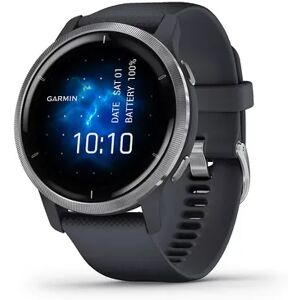 Garmin Venu 2 Silver Bezel with Granite Blue Case & Silicone Band Smartwatch Smartwatch