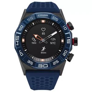 CZ SMART Citizen CZ SMART Men's Analog-Digital Stainless Steel Blue Strap Heartrate Smart Watch - JX1008-01E, Large
