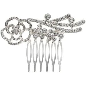 Vieste Simulated Crystal Flower Hair Comb, Natural