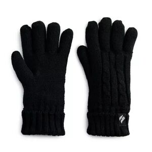 Heat Holders Girls Heat Holders Cable Knit HeatWeaver Gloves, Black