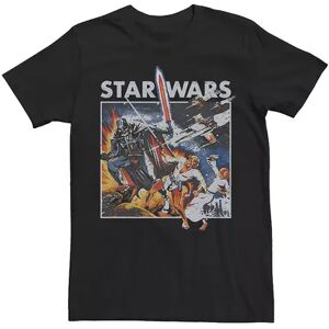 Star Wars Men's Star Wars Vintage Battle Poster Graphic Tee, Size: Large, Black