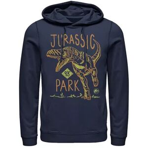 Licensed Character Men's Jurassic Park 93 Raptor Color Pencil Doodle Graphic Pullover Hoodie, Size: Small, Blue