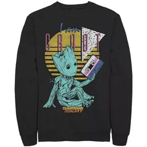 Licensed Character Men's Marvel Guardians Vol. 2 Baby Groot Retro 90's Tape Sweatshirt, Size: XXL, Black