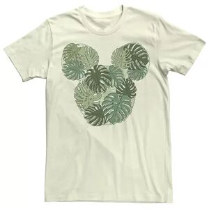 Licensed Character Men's Disney Mickey & Friends Mickey Monstera Plant Fill Tee, Size: XS, Natural