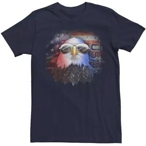 Licensed Character Big & Tall American Flag Bald Eagle Aviator Sunglasses Grungy Tee, Men's, Size: 3XL Tall, Blue