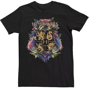 Licensed Character Men's Harry Potter Deathly Hallows 2 Plant Crest Tee, Size: XL, Black